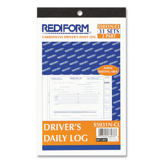 Rediform® Driver's Daily Log Book, Two-Part Carbonless, 8.75 x 5.38, 31 Forms Total (REDS5031NCL)