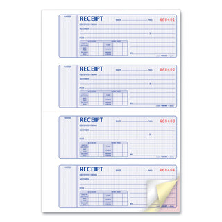 Rediform® Money Receipt Book, Softcover, Three-Part Carbonless, 7 x 2.75, 4 Forms/Sheet, 100 Forms Total (RED8L808)