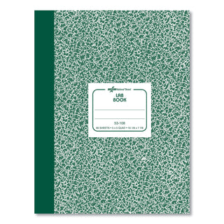 National® Composition Lab Notebook, Quadrille Rule, Green Cover, (60) 10.13 x 7.88 Sheets (RED53108)