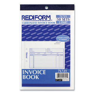 Rediform® Invoice Book, Two-Part Carbonless, 5.5 x 7.88, 50 Forms Total (RED7L721)