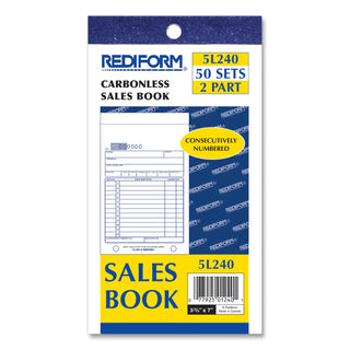 Rediform® Sales Book, 12 Lines, Two-Part Carbonless, 3.63 x 6.38, 50 Forms Total (RED5L240)