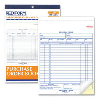 Rediform® Purchase Order Book, 17 Lines, Two-Part Carbonless, 8.5 x 11, 50 Forms Total (RED1L146)