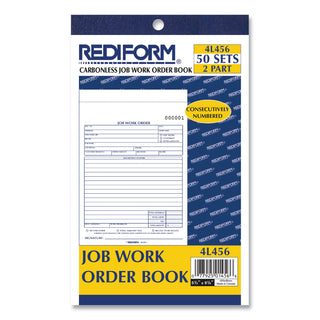 Rediform® Job Work Order Book, Two-Part Carbonless, 5.5 x 8.5, 50 Forms Total (RED4L456)