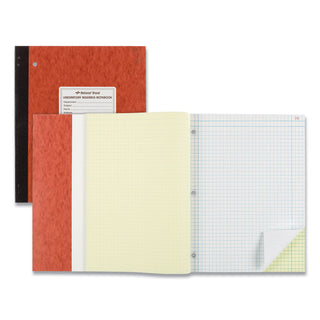 National® Duplicate Laboratory Notebooks, Stitched Binding, Quadrille Rule (4 sq/in), Brown Cover, (200) 11 x 9.25 Sheets (RED43649)