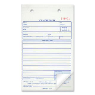 Rediform® Job Work Order Book, Two-Part Carbonless, 5.5 x 8.5, 50 Forms Total (RED4L456)