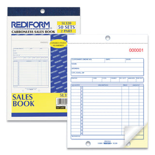 Rediform® Sales Book, 15 Lines, Two-Part Carbonless, 5.5 x 7.88, 50 Forms Total (RED5L320)