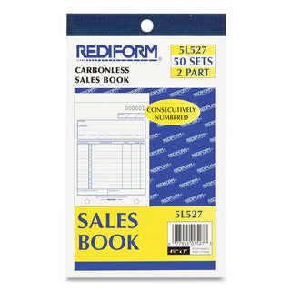 Rediform® Sales Book, 12 Lines, Two-Part Carbonless, 4.25 x 6.38, 50 Forms Total (RED5L527)