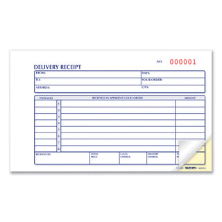 Rediform® Delivery Receipt Book, Three-Part Carbonless, 6.38 x 4.25, 50 Forms Total (RED6L614)