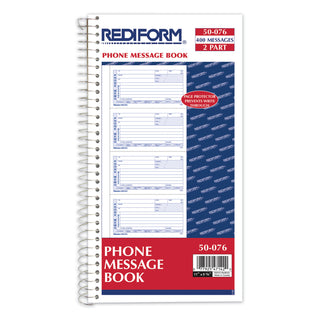 Rediform® Telephone Message Book, Two-Part Carbonless, 5 x 2.75, 4 Forms/Sheet, 400 Forms Total (RED50076)