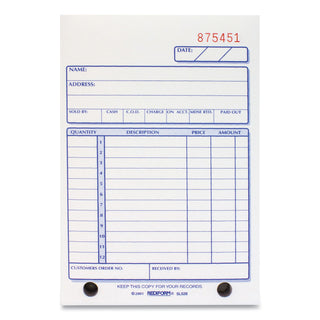 Rediform® Sales Book, 12 Lines, Three-Part Carbonless, 4.25 x 6.38, 50 Forms Total (RED5L528)