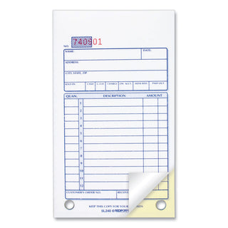 Rediform® Sales Book, 12 Lines, Two-Part Carbonless, 3.63 x 6.38, 50 Forms Total (RED5L240)