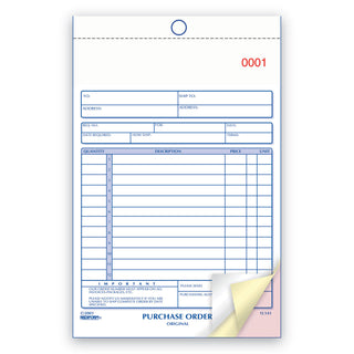Rediform® Purchase Order Book, 12 Lines, Three-Part Carbonless, 5.5 x 7.88, 50 Forms Total (RED1L141)