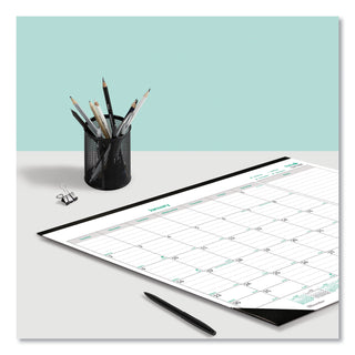 Brownline® EcoLogix Monthly Desk Pad Calendar, EcoLogix Artwork, 22 x 17, White/Green Sheets, Black Binding, 12-Month (Jan-Dec): 2026 (REDC177437)