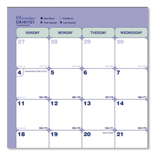 Brownline® Academic 13-Month Binder-Insertable Desk Pad Calendar, 11 x 8.5, White/Blue/Green Sheets, 13-Month: July 2025 to July 2026 (REDCA181721)