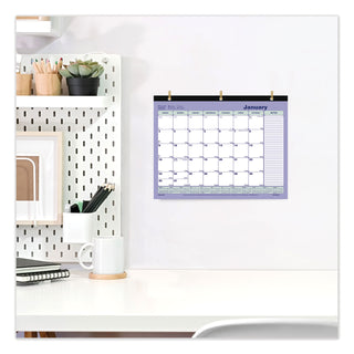 Brownline® Monthly Desk Pad Calendar, 3-Hole Punched, 11 x 8.5, White/Blue/Green Sheets, Black Binding, 12-Month (Jan to Dec): 2026 (REDC181721)