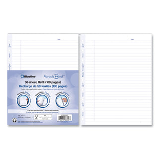 Blueline® MiracleBind Ruled Paper Refill Sheets for all MiracleBind Notebooks and Planners, 9.25 x 7.25, White/Blue Sheets, Undated (REDAFR9050R)