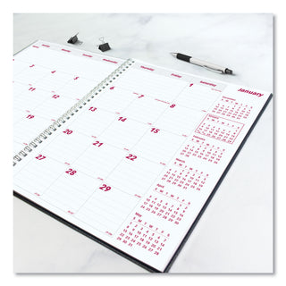 Brownline® DuraFlex 14-Month Planner, 11 x 8.5, Black Cover, 14-Month: Dec 2024 to Jan 2026 (REDCB1262VBLK)