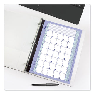 Brownline® Academic 13-Month Binder-Insertable Desk Pad Calendar, 11 x 8.5, White/Blue/Green Sheets, 13-Month: July 2025 to July 2026 (REDCA181721)