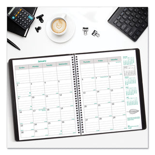 Brownline® EcoLogix Recycled Monthly Planner, EcoLogix Artwork, 11 x 8.5, Black Cover, 14-Month: Dec 2025 to Jan 2027 (REDCB435WBLK)
