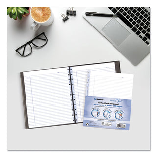 Blueline® MiracleBind Ruled Paper Refill Sheets for all MiracleBind Notebooks and Planners, 11 x 9.06, White/Blue Sheets, Undated (REDAFR11050R)