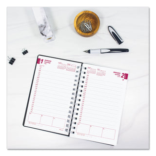 Brownline® DuraFlex Daily Planner, 8 x 5, Black Cover, 12-Month (Jan to Dec): 2026 (REDCB634VBLK)