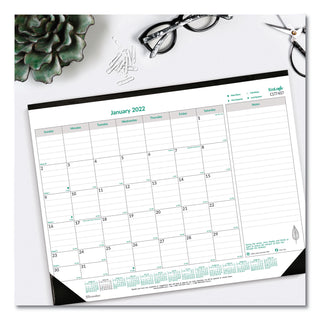 Brownline® EcoLogix Monthly Desk Pad Calendar, EcoLogix Artwork, 22 x 17, White/Green Sheets, Black Binding, 12-Month (Jan-Dec): 2026 (REDC177437)
