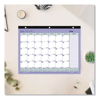 Brownline® Academic 13-Month Binder-Insertable Desk Pad Calendar, 11 x 8.5, White/Blue/Green Sheets, 13-Month: July 2025 to July 2026 (REDCA181721)