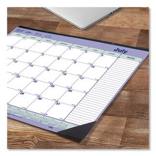 Blueline® Academic 13-Month Desk Pad Calendar, 21.25 x 16, White/Blue/Green Sheets, Black Headband, 13-Month: July 2025 to July 2026 (REDCA181731)