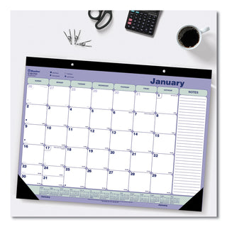 Blueline® Monthly Desk Pad Calendar, 21.25 x 16, White/Blue/Green Sheets, Black Binding, Black Corners, 12-Month (Jan to Dec): 2026 (REDC181731)