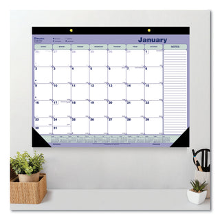 Blueline® Monthly Desk Pad Calendar, 21.25 x 16, White/Blue/Green Sheets, Black Binding, Black Corners, 12-Month (Jan to Dec): 2026 (REDC181731)