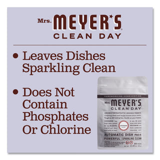 Mrs. Meyer's® Automatic Dish Detergent, Lavender, 12.7 oz Pack, 20/Pack, 6 Packs/Carton (SJN306685)