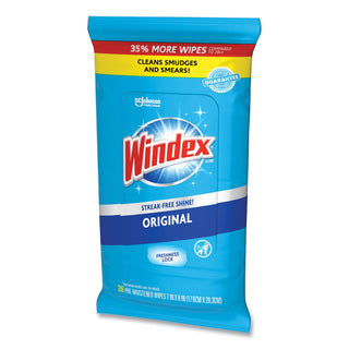 Windex® Glass and Surface Wet Wipe, Cloth, 7 x 8, 38/Pack, 12 Packs/Carton (SJN319251)