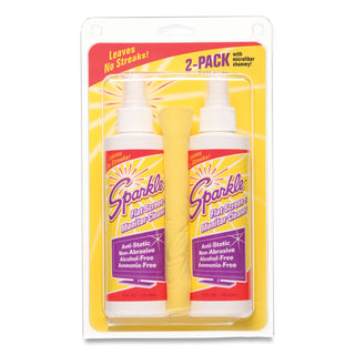 Sparkle® Flat Screen & Monitor Cleaner, Pleasant Scent, 8 oz Bottle, 2/Pack (FUN50128)