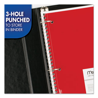 Mead® Spiral Notebook, 1 Subject, Medium/College Rule, Assorted Color Covers, 10.5 x 8, 70 Sheets, 6/Pack (MEA73065)