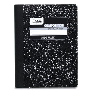 Mead® Square Deal Composition Book, Wide/Legal Rule, Black, 9.75 x 7.5, 100 Sheets, 12/Pack (MEA72936)