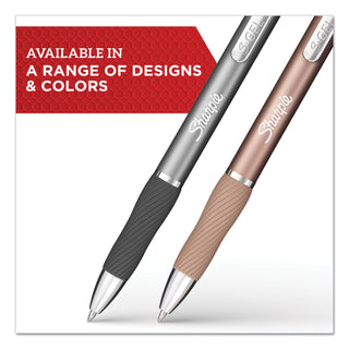 Sharpie® S-Gel™ S-Gel Premium Metal Barrel Gel Pen, Retractable, Medium 0.7 mm, Blue Ink, Gun Metal Gray Barrel, Dozen (SAN2147525)