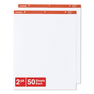 Universal® Easel Pads/Flip Charts, Presentation Format (1" Rule), 27 x 34, White, 50 Sheets, 2/Carton (UNV35601)