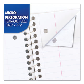 Mead® Spiral Notebook, 1 Subject, Medium/College Rule, Assorted Color Covers, 10.5 x 8, 70 Sheets, 6/Pack (MEA73065)