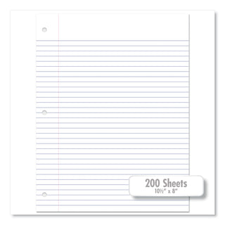 Mead® Filler Paper, 3-Hole, 8.5 x 11, College Rule, 200/Pack (MEA17208)
