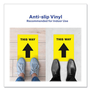 Avery® Floor Decal This Way Print/Message, Yellow, Black (AVE83022)