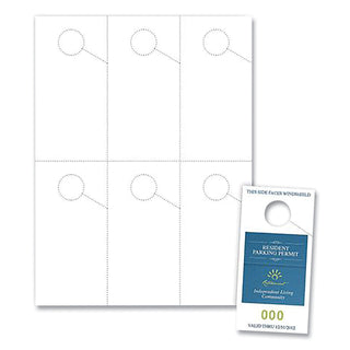 Blanks/USA® Micro-Perforated Parking Pass, 8.25 x 11, White, 6 Passes/Sheet, 50 Sheets/Pack (BLA06057SWH)
