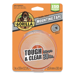 Gorilla® Mounting Tape, Double-Sided, 2-1/2"Wx1"Lx2-1/2"H, Clear (GOR6036002)