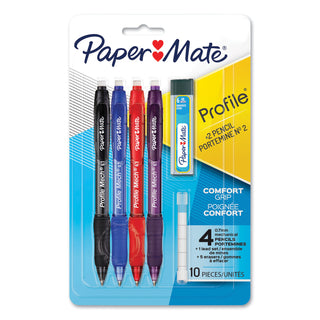 Papermate® Profile Mechanical Pencils, 0.7 mm, HB (#2), Black Lead, Assorted Barrel Colors, 4/Pack (PAP2105703)