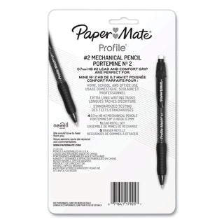 Papermate® Profile Mechanical Pencils, 0.7 mm, HB (#2), Black Lead, Assorted Barrel Colors, 4/Pack (PAP2105703)