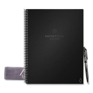 Rocketbook Fusion Smart Notebook, Seven Page Formats, Black Cover, 11 x 8.5, 21 Sheets (RKBFLRCAFR)