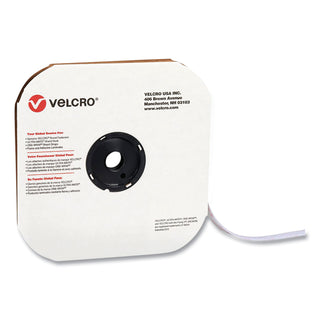 VELCRO® Sticky-Back Fasteners, Loop Side, 0.63" x 75 ft, White (VEK190821)