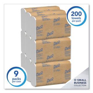 Scott® Essential C-Fold Towels for Business, Convenience Pack, 1-Ply, 10.13 x 13.15, White, 200/Pack, 9 Packs/Carton (KIM03623)