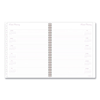 Cambridge® Mina Weekly/Monthly Planner, Floral Artwork, 11 x 8.5, White/Violet/Peach Cover, 12-Month (Jan to Dec): 2025 (AAG1134905)