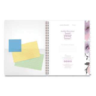 Cambridge® Mina Weekly/Monthly Planner, Floral Artwork, 11 x 8.5, White/Violet/Peach Cover, 12-Month (Jan to Dec): 2025 (AAG1134905)
