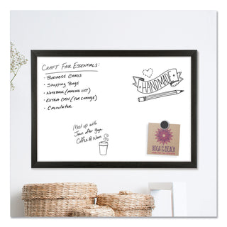 U Brands Magnetic Dry Erase Board with MDF Frame, 24 x 18, White Surface, Black Frame (UBR307U0001)